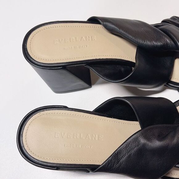 Everlane The Day Twist Heel Black Italian Leather Sandals Size 8 NEW - Picture 11 of 16